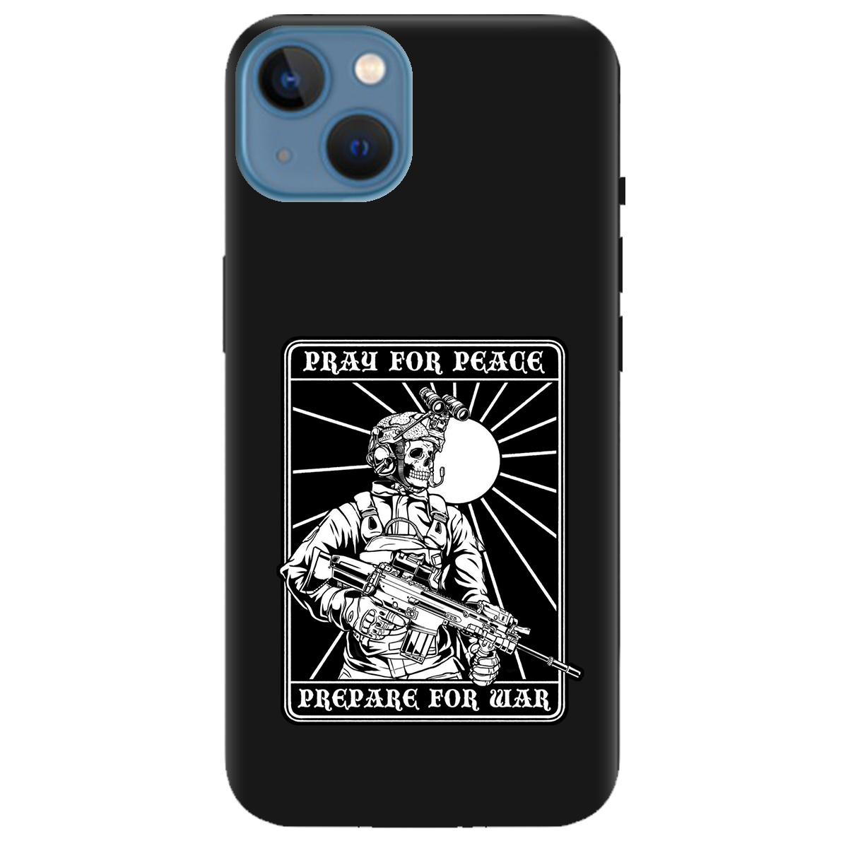 Чехол для Apple iPhone 13 черный матовый soft touch Моліться за мир - фото 1 - Чехлы для телефонов