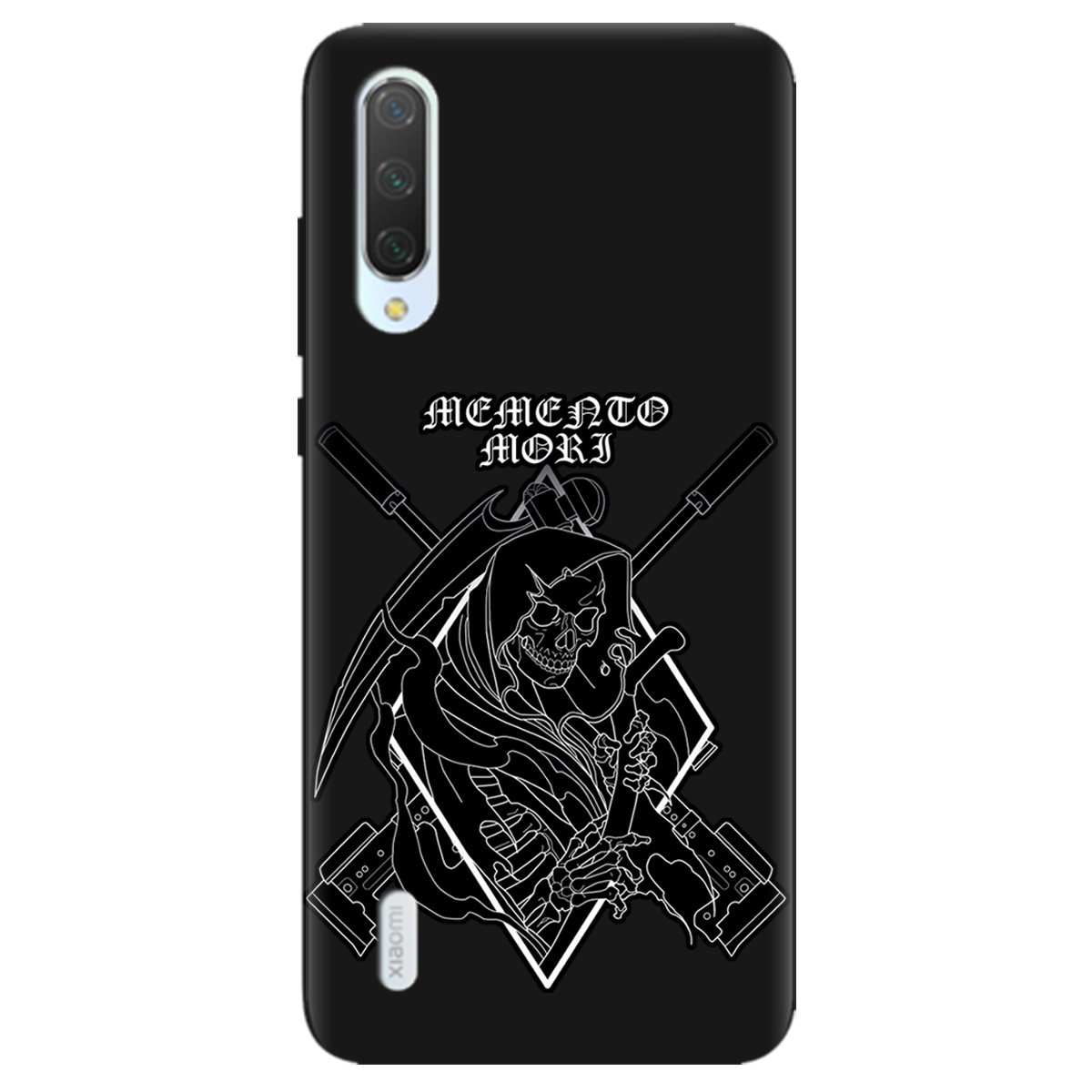 Чехол для Xiaomi Mi 9 Lite черный матовый soft touch Пам'ятай про смерть - фото 1 - Чехлы для телефонов