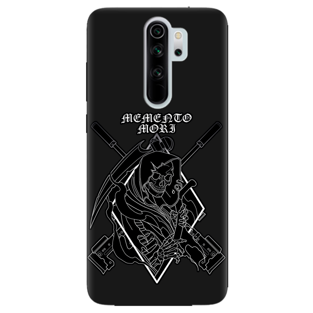 Чехол для Xiaomi Redmi Note 8 Pro черный матовый soft touch Пам'ятай про смерть - фото 1 - Чехлы для телефонов