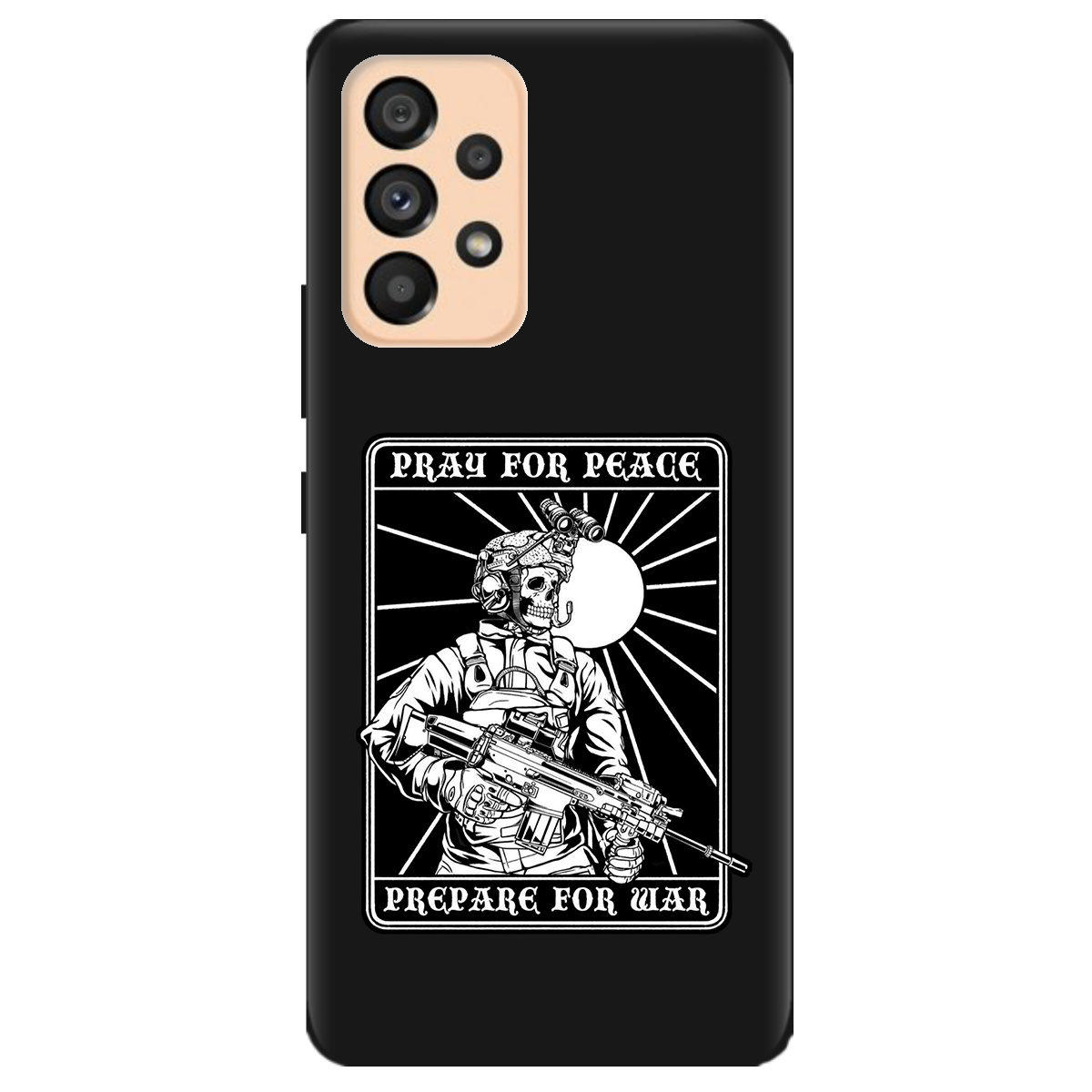 Чохол для Samsung Galaxy A53 чорний матовий soft touch Моліться за мир - фото 1 - Чохли для телефонів
