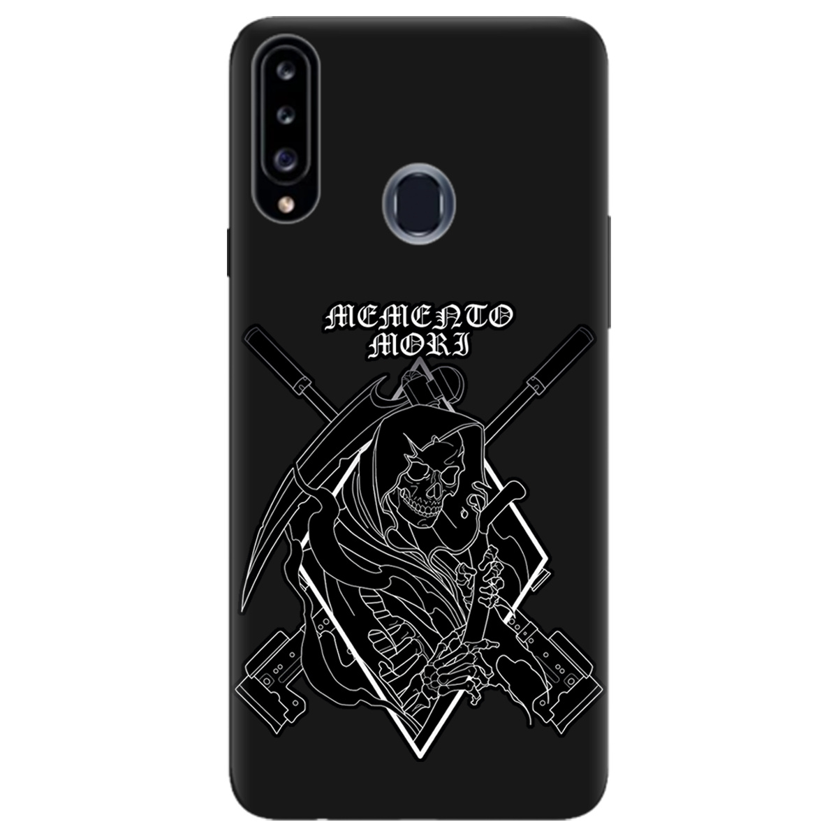 Чехол для Samsung Galaxy A20s черный матовый soft touch Пам'ятай про смерть - фото 1 Чехол для Samsung Galaxy A20s черный матовый soft touch Пам'ятай про смерть - фото 1 - Чехлы для телефонов