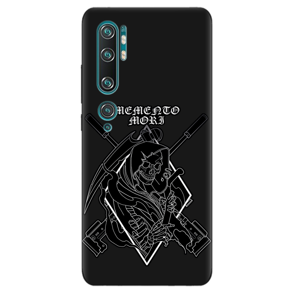 Чохол для Xiaomi Mi Note 10 чорний матовий soft touch Пам'ятай про смерть - фото 1 Чохол для Xiaomi Mi Note 10 чорний матовий soft touch Пам'ятай про смерть - фото 1 - Чохли для телефонів