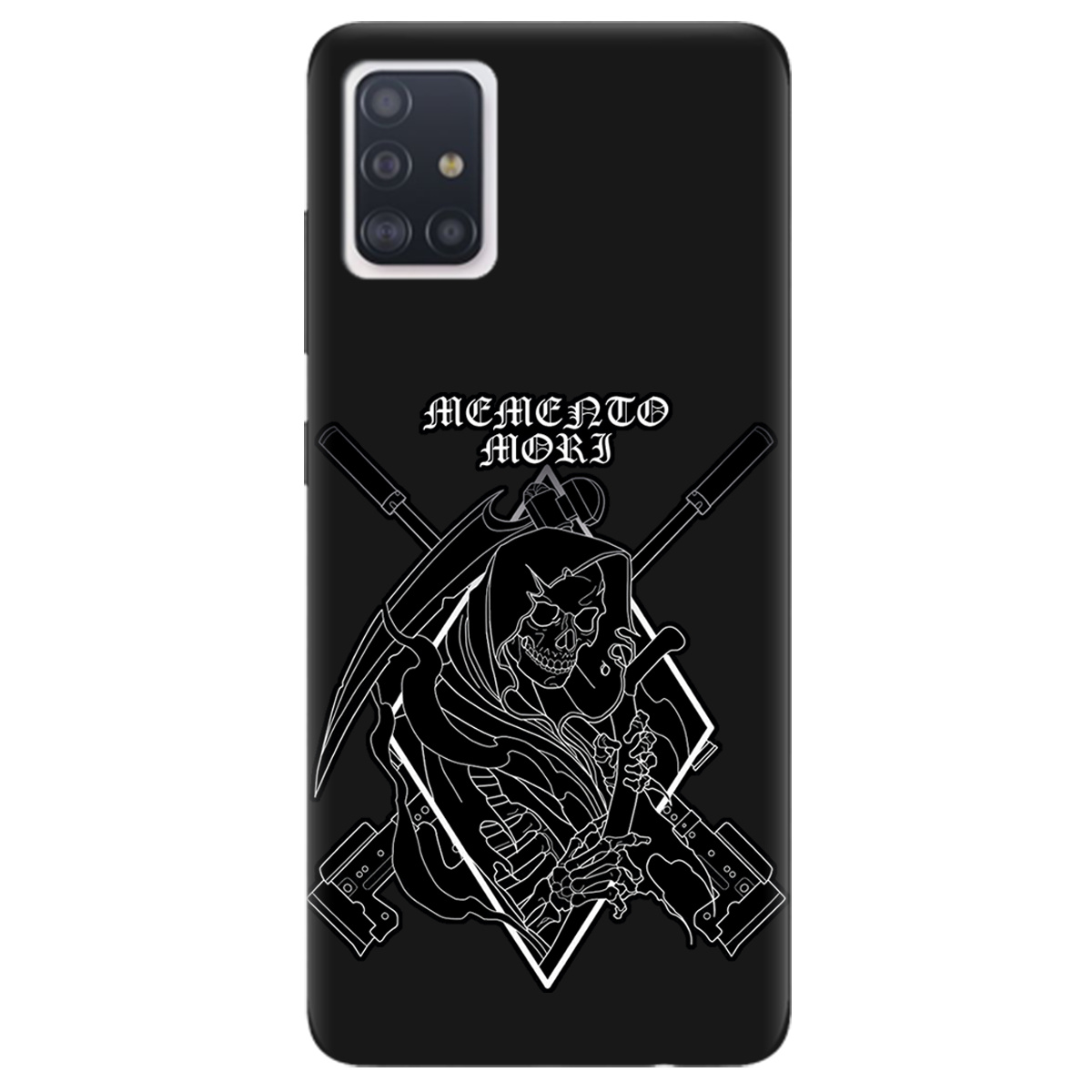 Чохол для Samsung Galaxy A51 чорний матовий soft touch Пам'ятай про смерть - фото 1 Чохол для Samsung Galaxy A51 чорний матовий soft touch Пам'ятай про смерть - фото 1 - Чохли для телефонів