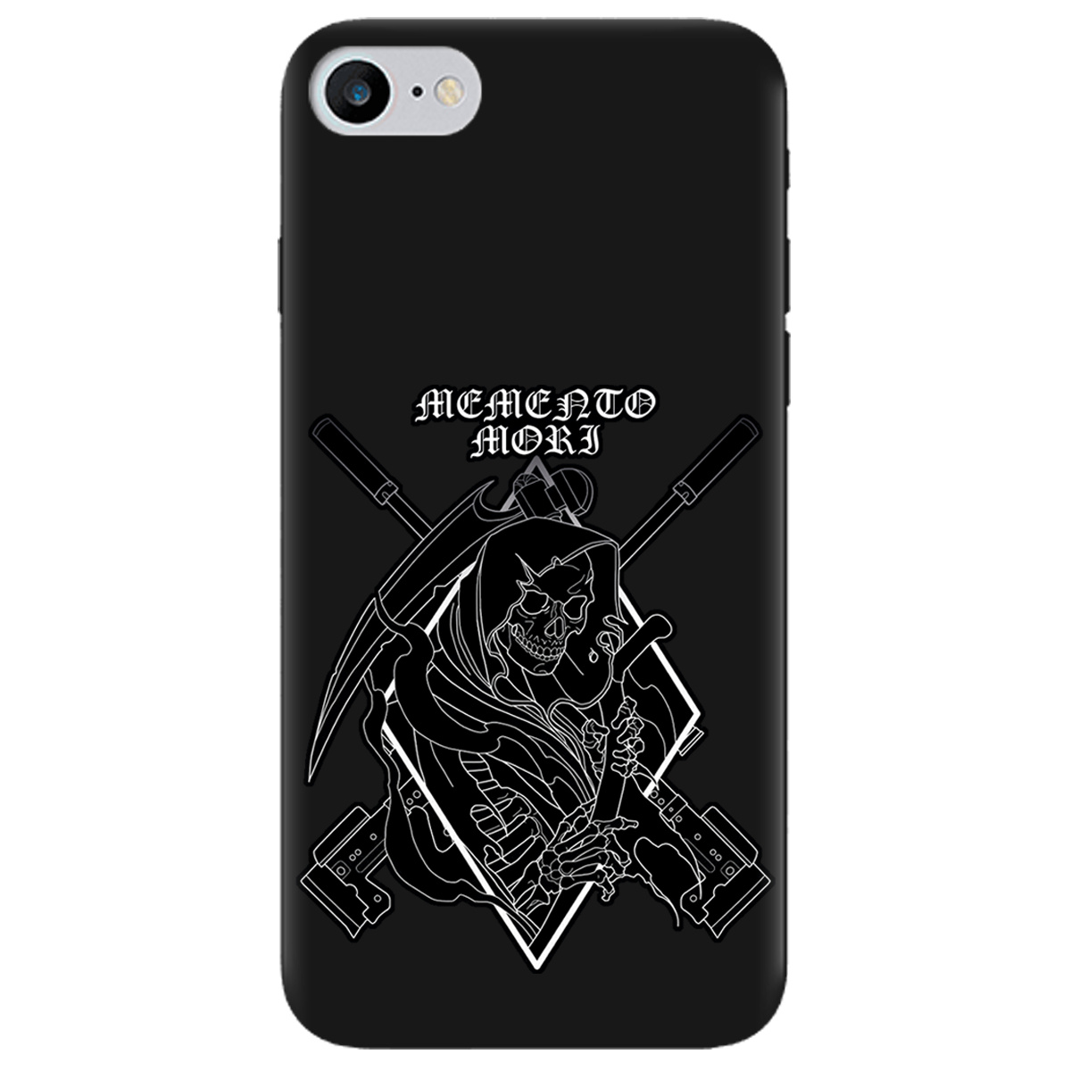 Чохол для Apple iPhone SE 2020 чорний матовий soft touch Пам'ятай про смерть - фото 1 - Чохли для телефонів