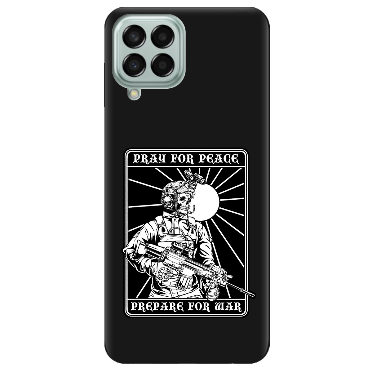 Чехол для Samsung Galaxy M53 черный матовый soft touch Моліться за мир - фото 1 - Чехлы для телефонов