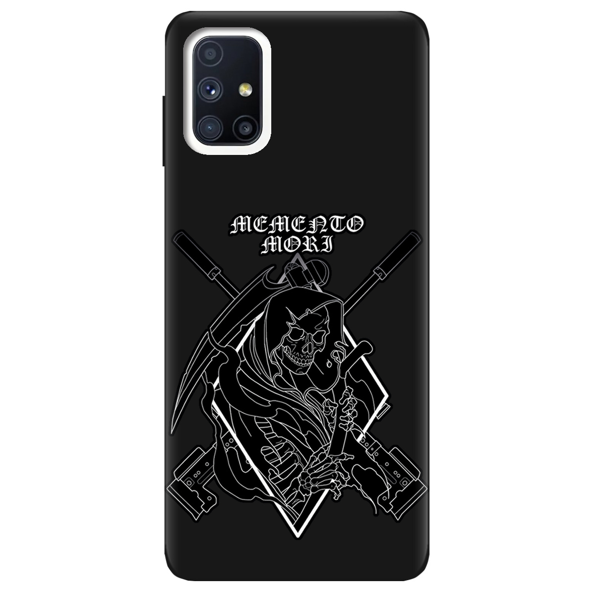 Чехол для Samsung Galaxy M51 черный матовый soft touch Пам'ятай про смерть - фото 1 - Чехлы для телефонов