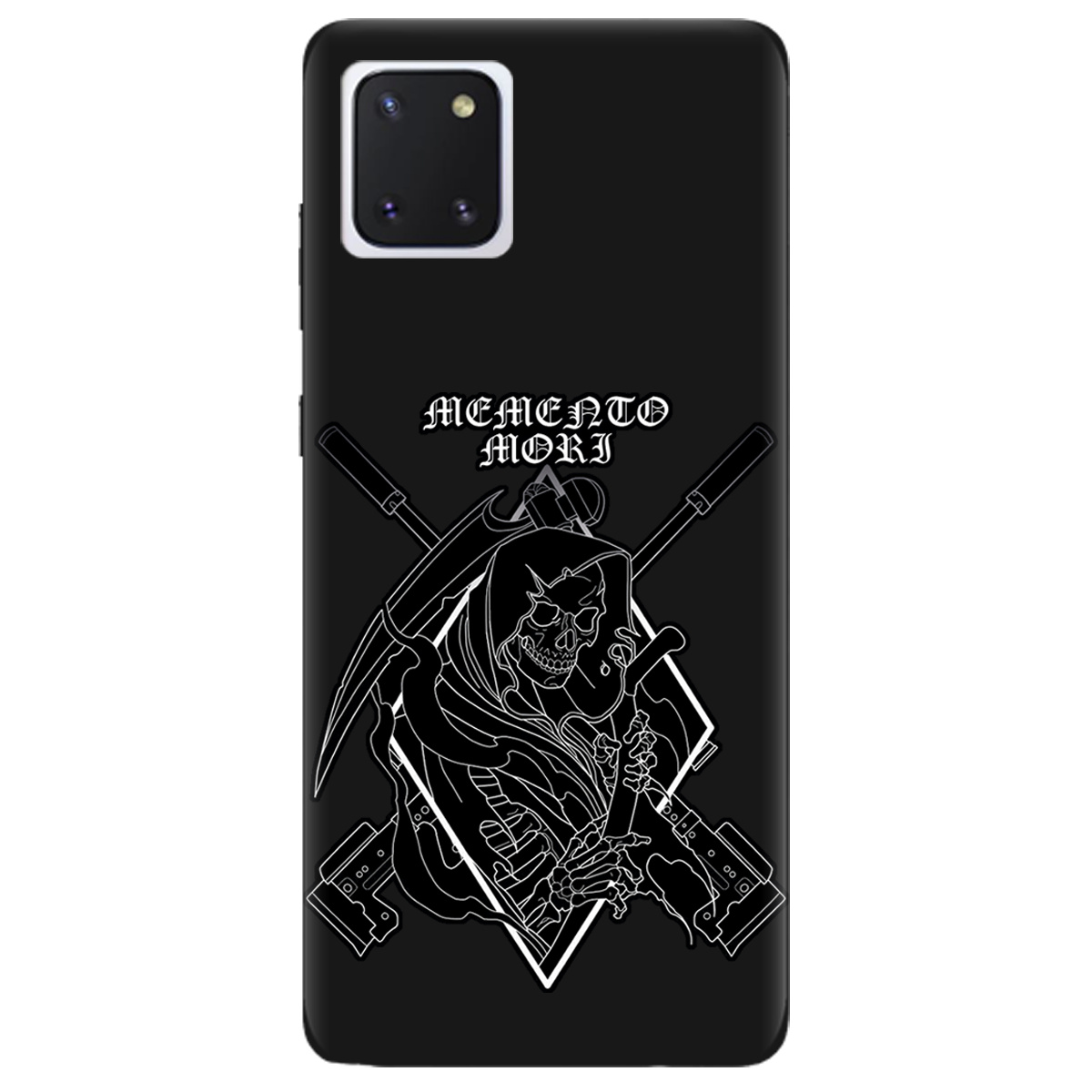 Чохол для Samsung Galaxy Note 10 Lite чорний матовий soft touch Пам'ятай про смерть - фото 1 - Чохли для телефонів