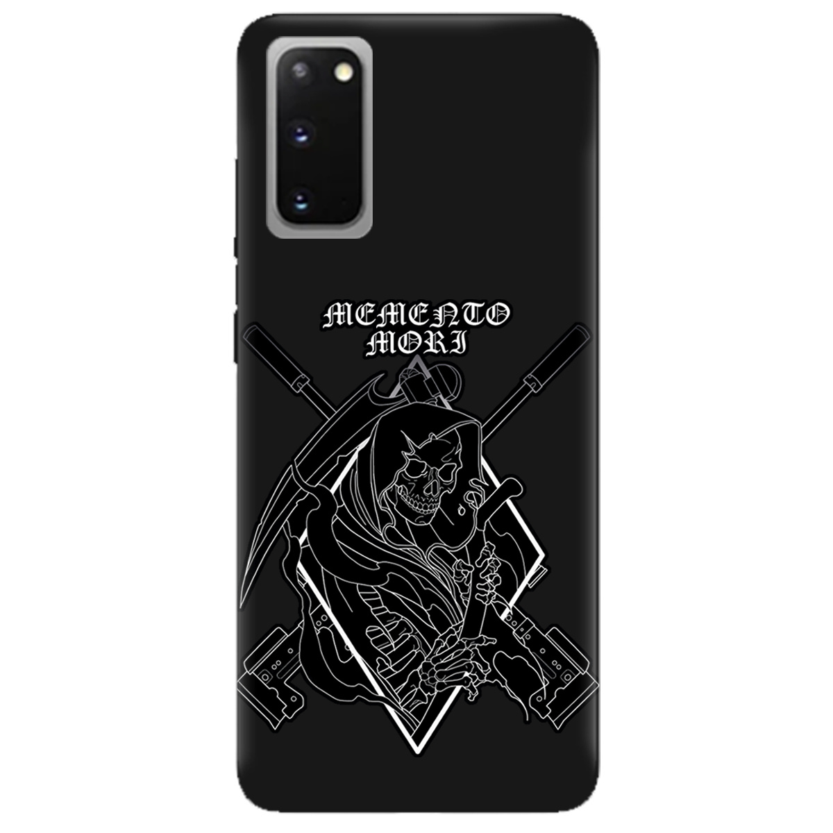 Чехол для Samsung Galaxy S20 черный матовый soft touch Пам'ятай про смерть - фото 1 - Чехлы для телефонов