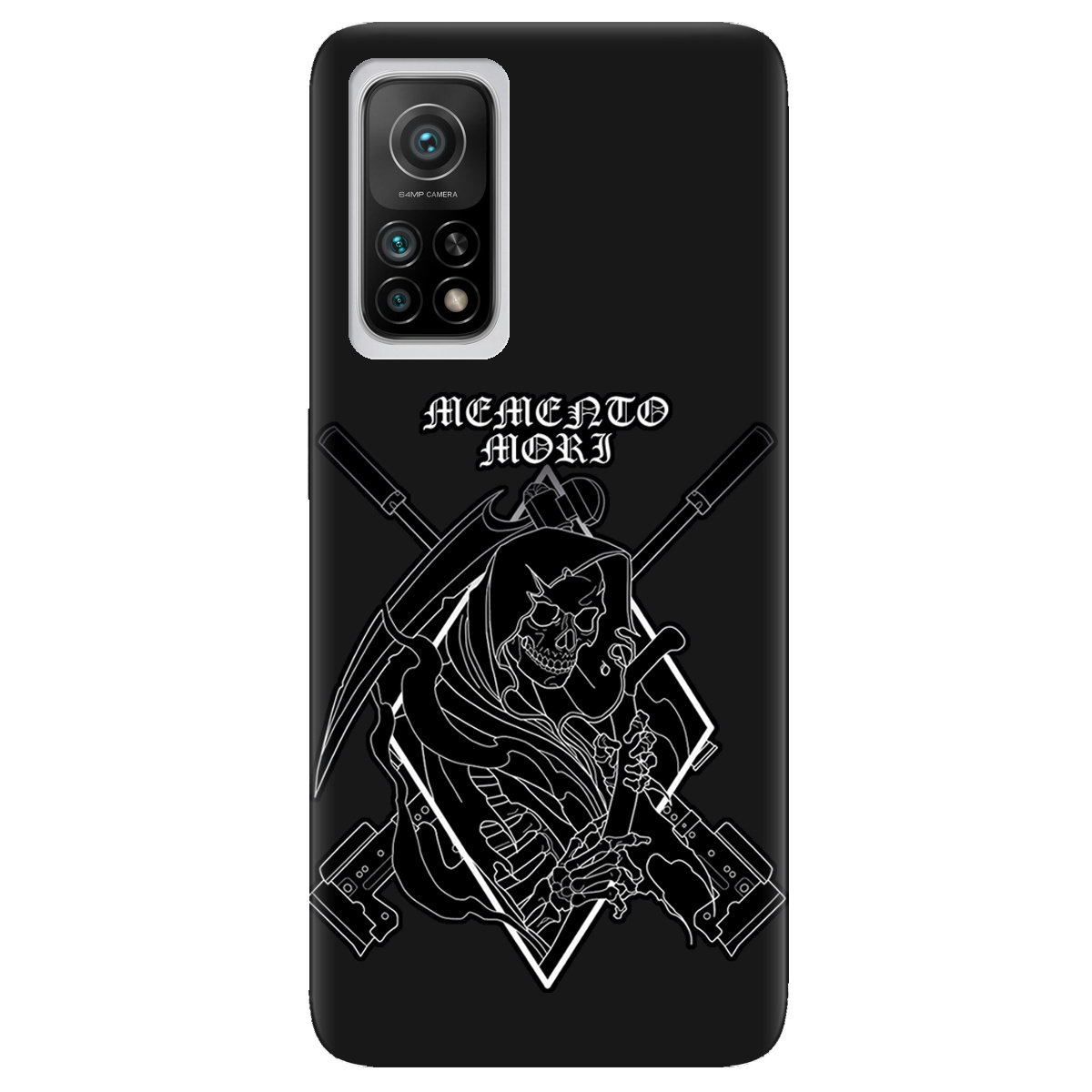Чохол для Xiaomi Mi 10T/Mi 10T Pro чорний матовий soft touch Пам'ятай про смерть - фото 1 - Чохли для телефонів