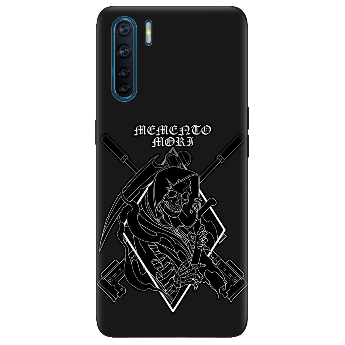Чохол для Oppo A91 чорний матовий soft touch Пам'ятай про смерть - фото 1 Чохол для Oppo A91 чорний матовий soft touch Пам'ятай про смерть - фото 1 - Чохли для телефонів