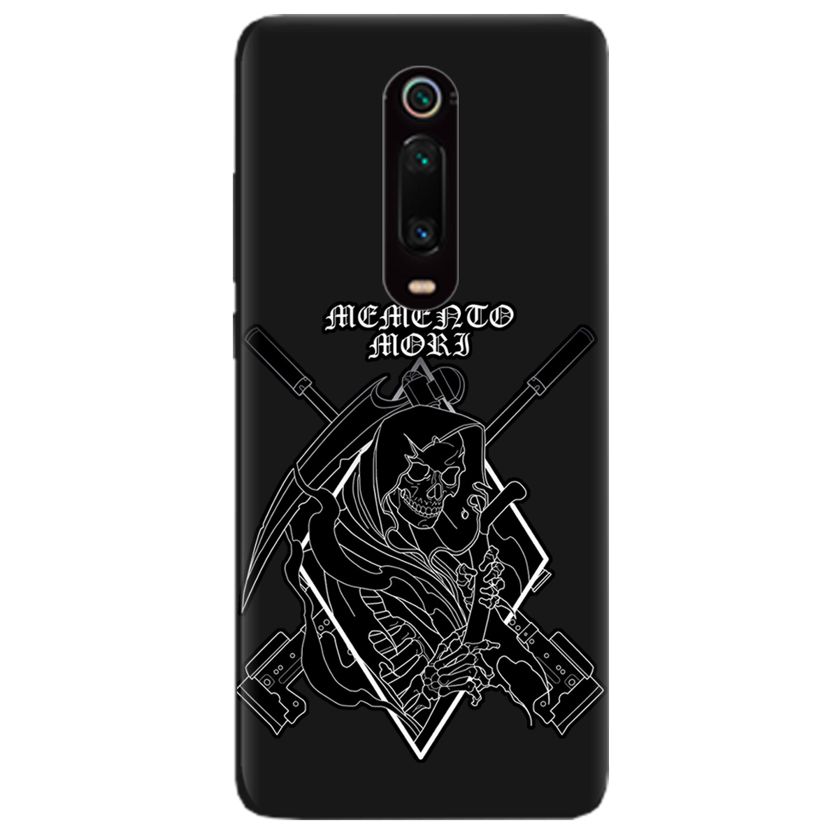 Чехол для Xiaomi Mi 9T черный матовый soft touch Пам'ятай про смерть - фото 1 - Чехлы для телефонов