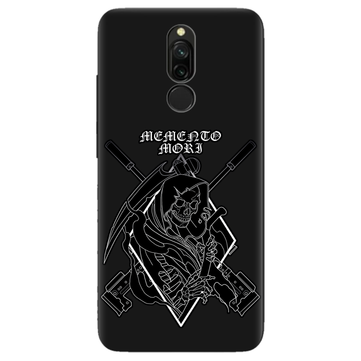 Чохол для Xiaomi Redmi 8 чорний матовий soft touch Пам'ятай про смерть - фото 1 Чохол для Xiaomi Redmi 8 чорний матовий soft touch Пам'ятай про смерть - фото 1 - Чохли для телефонів