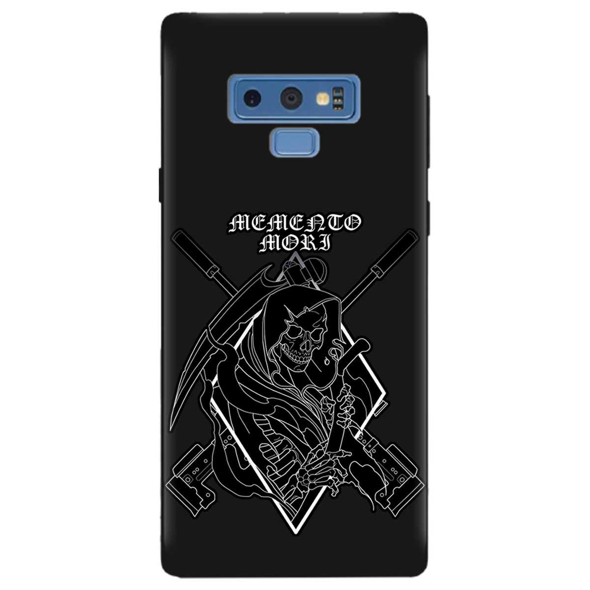 Чохол для Samsung Galaxy Note 9 чорний матовий soft touch Пам'ятай про смерть - фото 1 - Чохли для телефонів