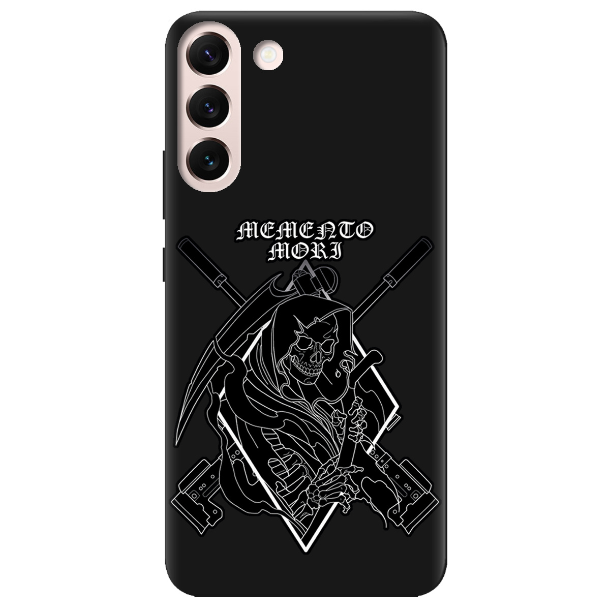 Чехол для Samsung Galaxy S22 черный матовый soft touch Пам'ятай про смерть - фото 1 Чехол для Samsung Galaxy S22 черный матовый soft touch Пам'ятай про смерть - фото 1 - Чехлы для телефонов