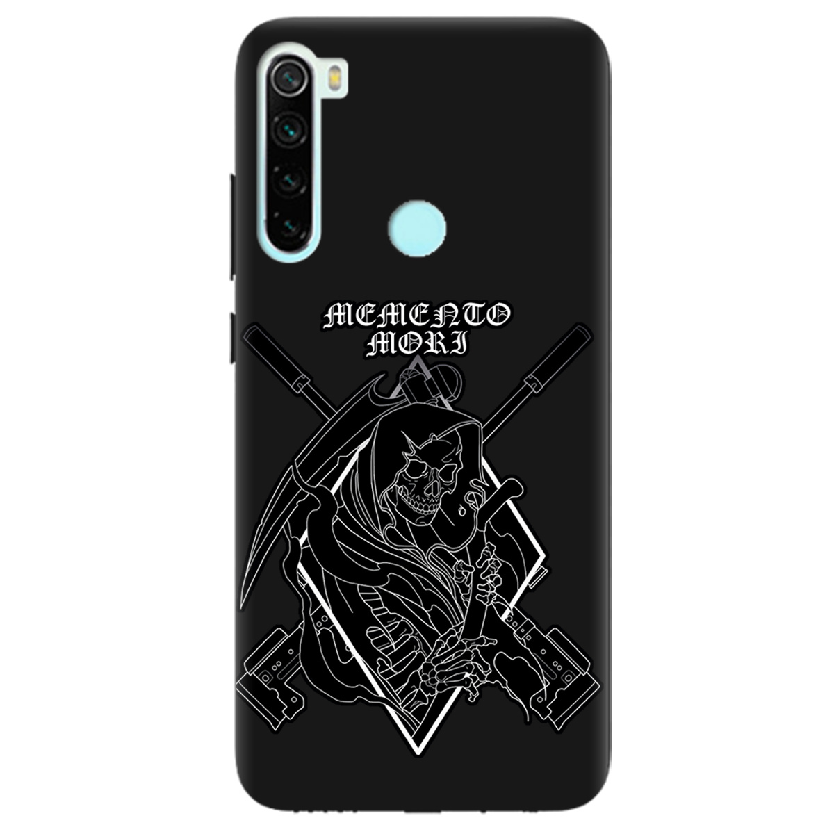 Чехол для Xiaomi Redmi Note 8 черный матовый soft touch Пам'ятай про смерть - фото 1 - Чехлы для телефонов