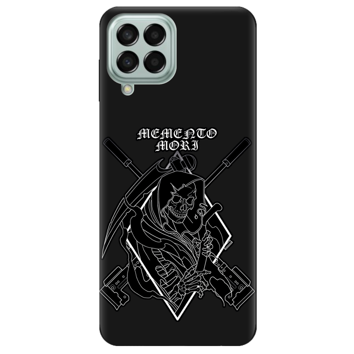 Чехол для Samsung Galaxy M53 черный матовый soft touch Пам'ятай про смерть - фото 1 - Чехлы для телефонов