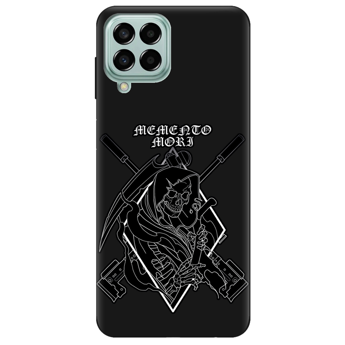 Чехол для Samsung Galaxy M33 5G черный матовый soft touch Пам'ятай про смерть - фото 1 - Чехлы для телефонов