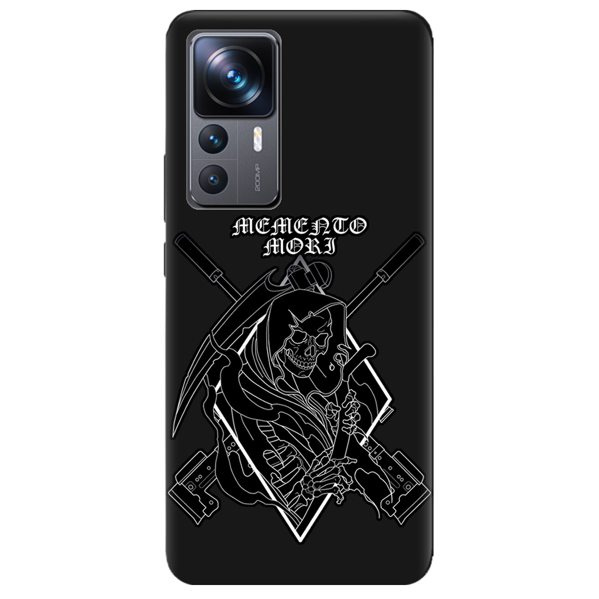 Чохол для Xiaomi 12T чорний матовий soft touch Пам'ятай про смерть - фото 1 - Чохли для телефонів