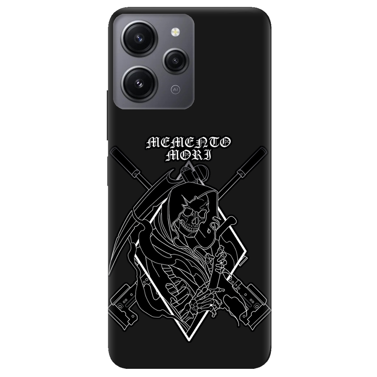 Чохол для Xiaomi Redmi 12 чорний матовий soft touch Пам'ятай про смерть - фото 1 Чохол для Xiaomi Redmi 12 чорний матовий soft touch Пам'ятай про смерть - фото 1 - Чохли для телефонів