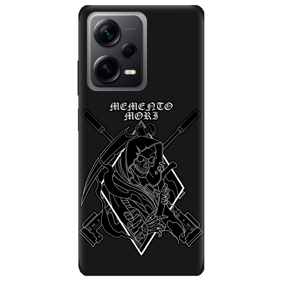 Чохол для Xiaomi Redmi Note 12 Pro + 5G чорний матовий soft touch Пам'ятай про смерть - фото 1 - Чохли для телефонів
