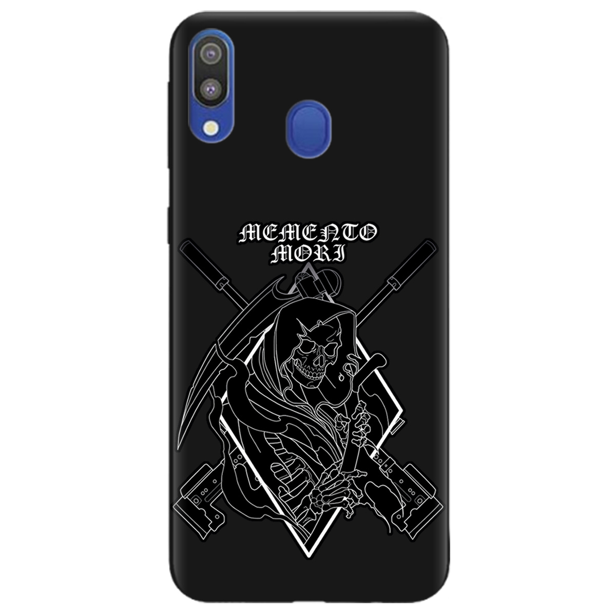 Чехол для Samsung Galaxy A20e черный матовый soft touch Пам'ятай про смерть - фото 1 - Чехлы для телефонов