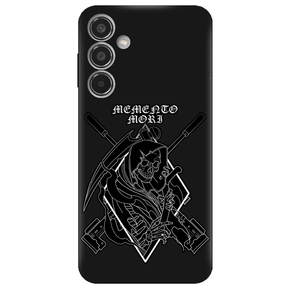 Чехол для Samsung Galaxy M35 5G черный матовый soft touch Пам'ятай про смерть - фото 1 - Чехлы для телефонов