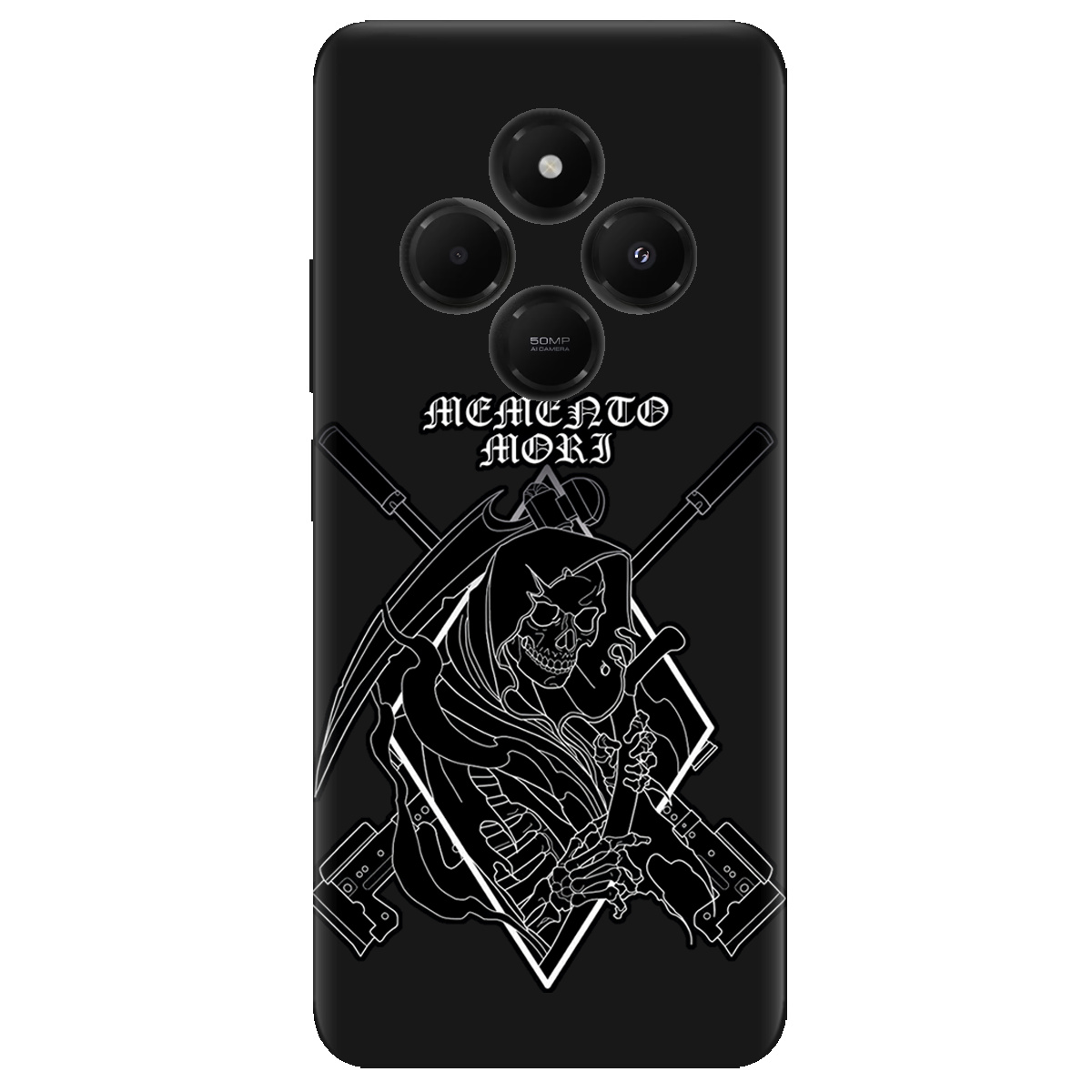 Чохол для Xiaomi Poco C75 чорний матовий soft touch Пам'ятай про смерть - фото 1 - Чохли для телефонів