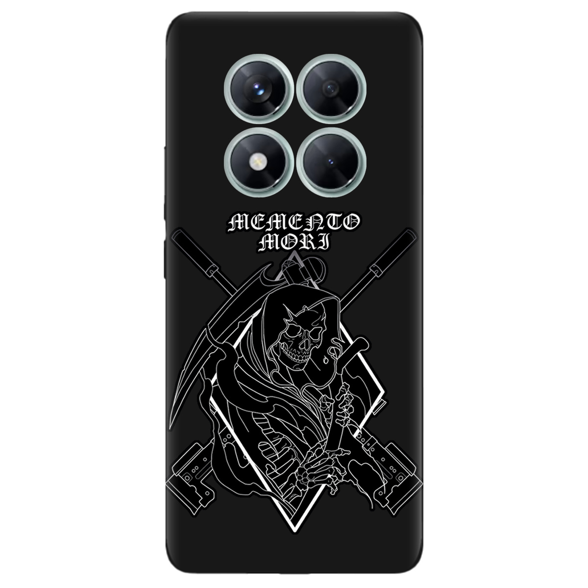 Чохол для Xiaomi Redmi Note 14 Pro 5G чорний матовий soft touch Пам'ятай про смерть - фото 1 - Чохли для телефонів