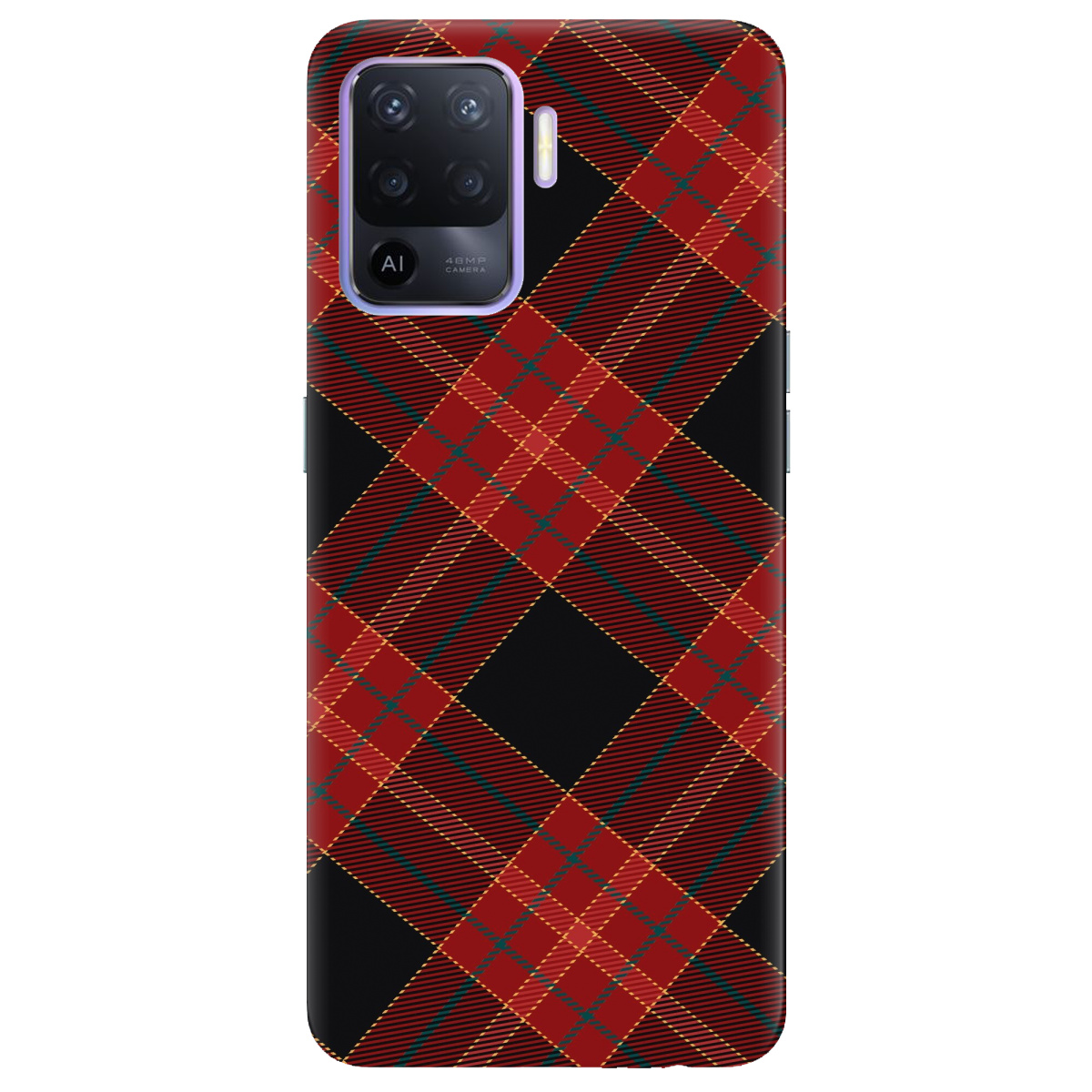 Чохол для Oppo Reno 5 Lite Червоний тартан - фото 1 - Чохли для телефонів