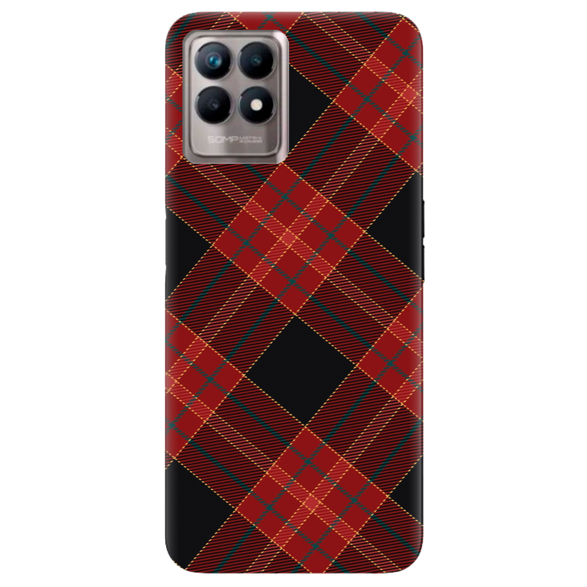 Чохол для Realme 8i Червоний тартан - фото 1 Чохол для Realme 8i Червоний тартан - фото 1 - Чохли для телефонів