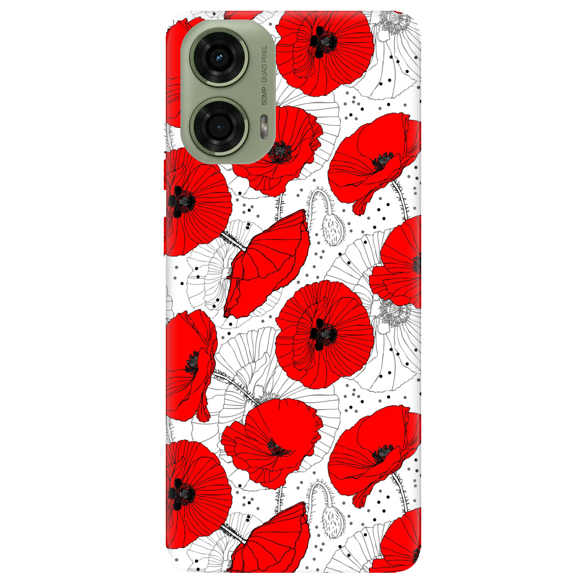 Чехол для Motorola G24 / G04 / E14 Red flower - фото 1 - Чехлы для телефонов