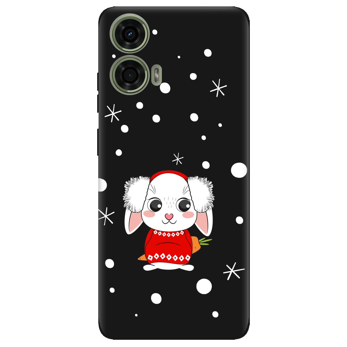 Чехол для Motorola G24 / G04 / E14 черный матовый soft touch My bunny - фото 1 - Чехлы для телефонов