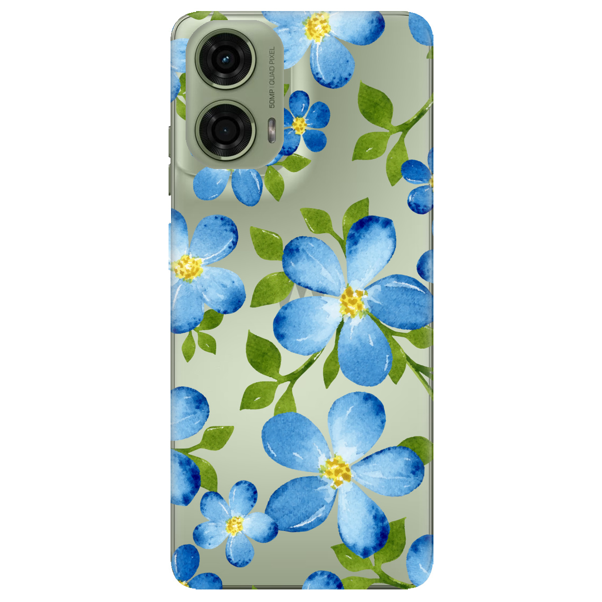 Чохол для Motorola G24 / G04 / E14 Flowers blue - фото 1 - Чохли для телефонів