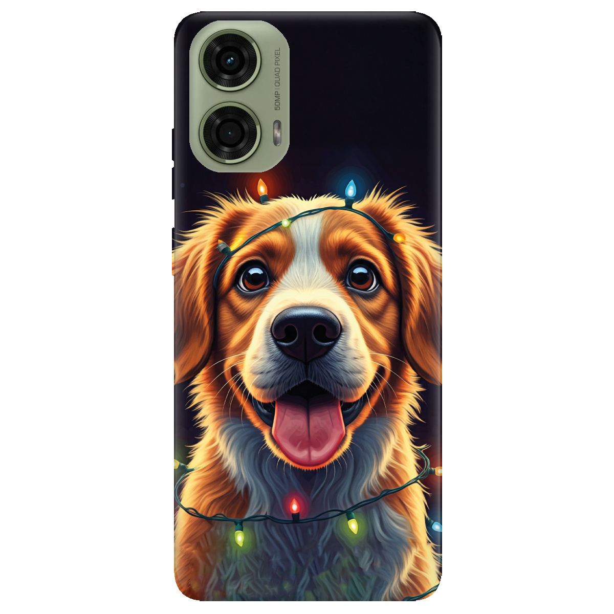 Чехол для Motorola G24 / G04 / E14 Festive Pup - фото 1 Чехол для Motorola G24 / G04 / E14 Festive Pup - фото 1 - Чехлы для телефонов