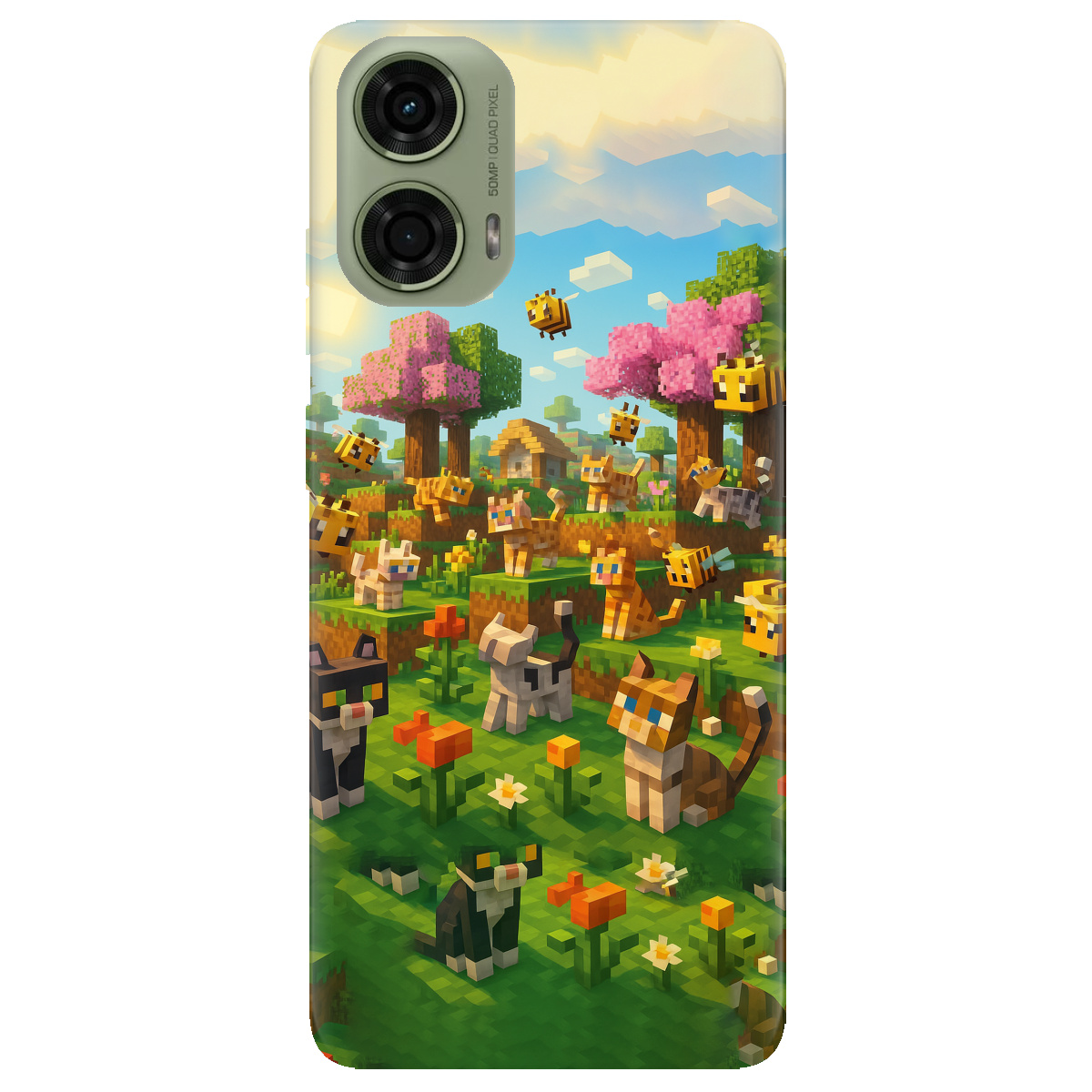 Чохол для Motorola G24 / G04 / E14 Піксельні герої - фото 1 - Чохли для телефонів