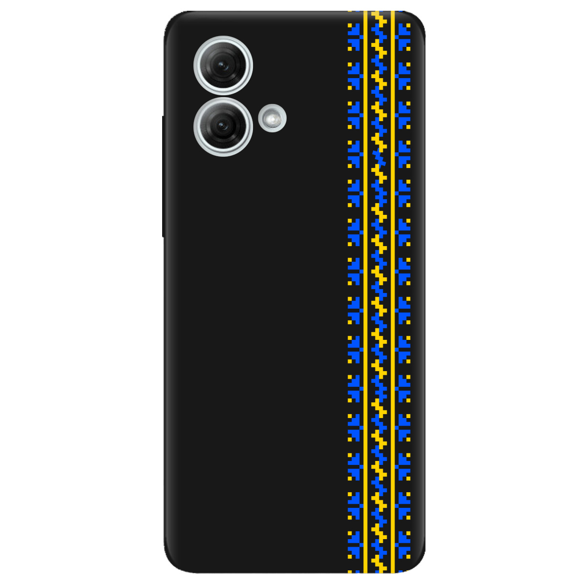 Чехол для Motorola G84 черный матовый soft touch Embroidery - фото 1 - Чехлы для телефонов