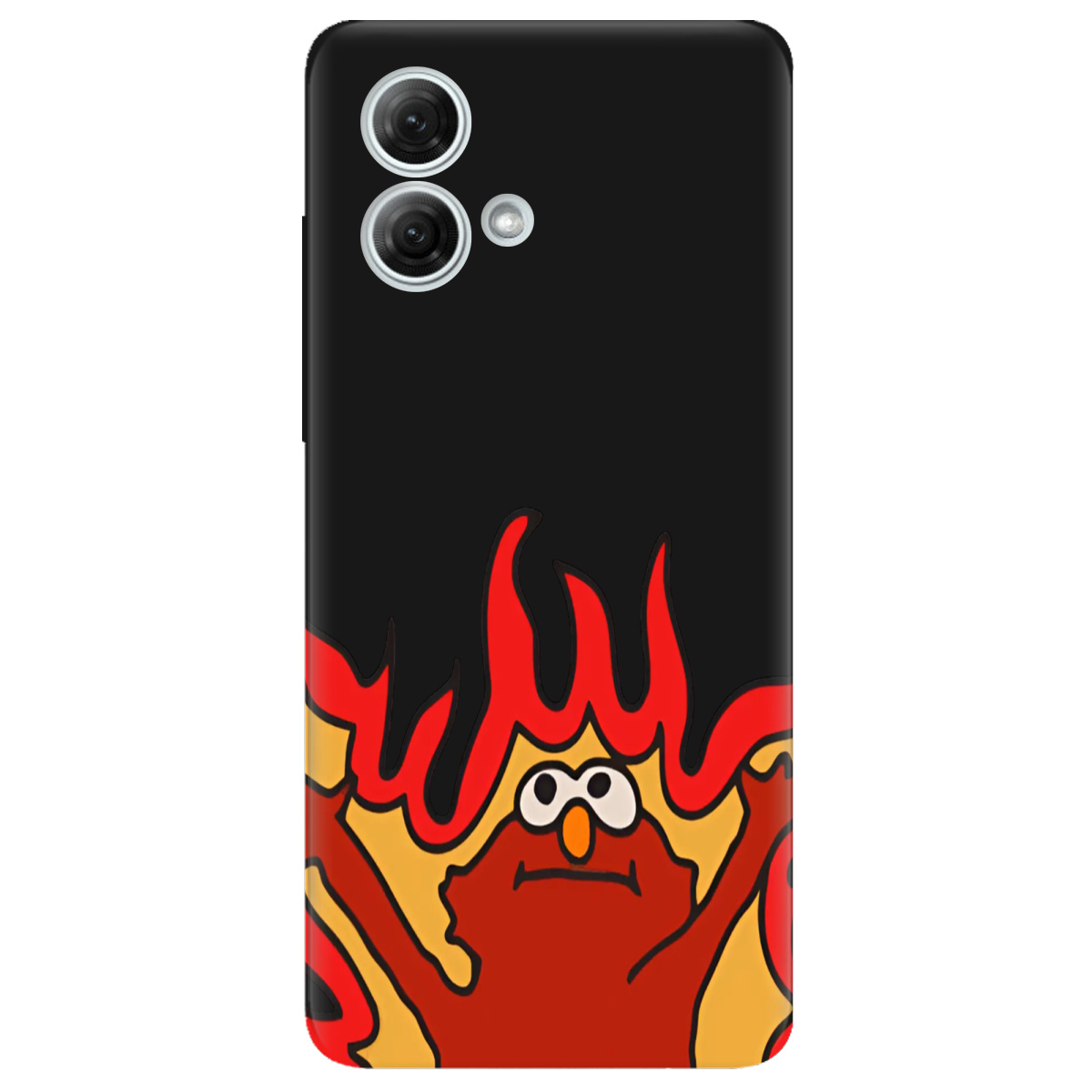 Чехол для Motorola G84 черный матовый soft touch Хаос у вогні - фото 1 - Чехлы для телефонов