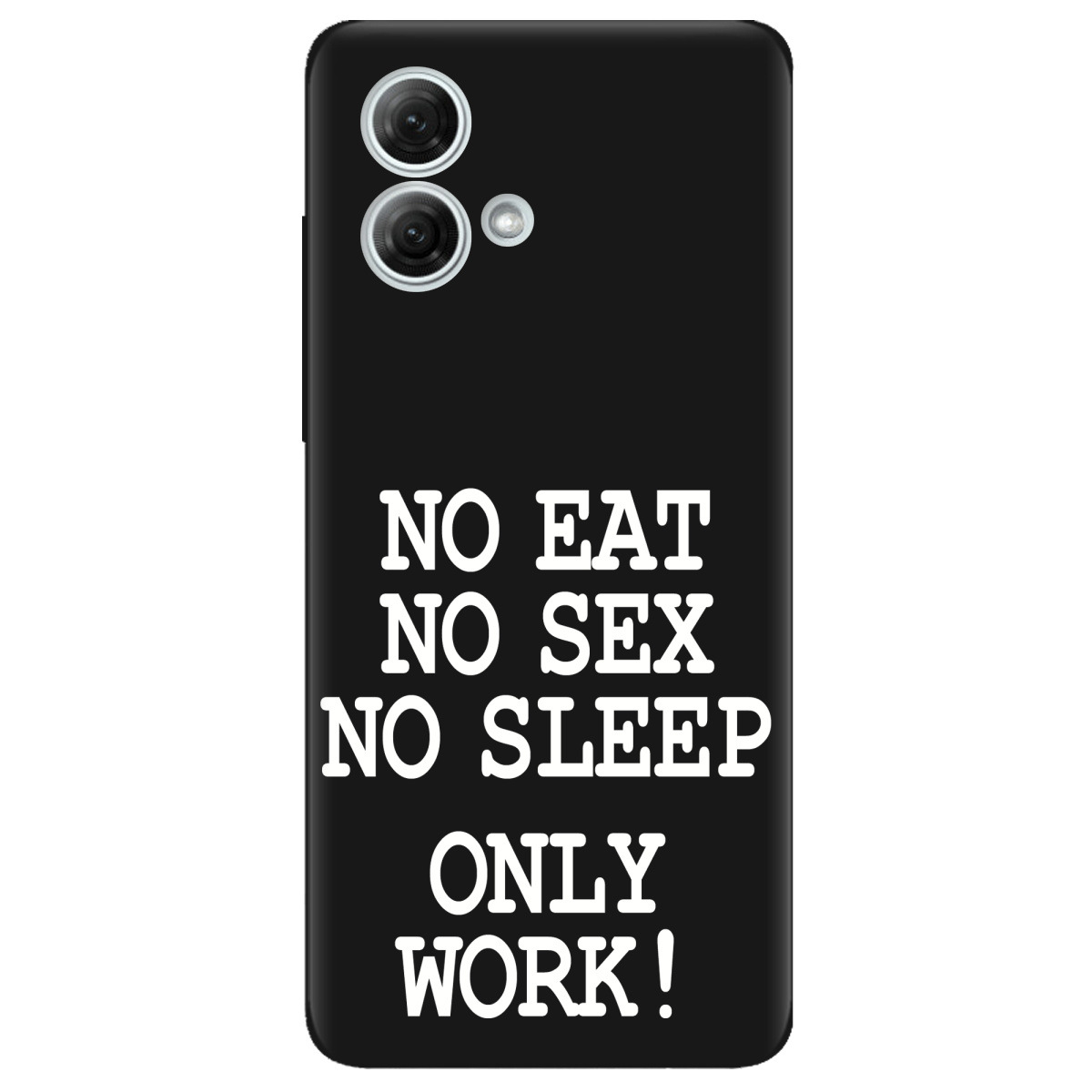 Чохол для Motorola G84 чорний матовий soft touch Work only - фото 1 - Чохли для телефонів