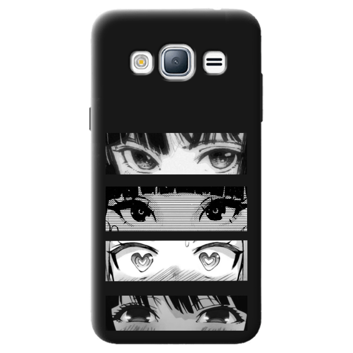 Чехол для Samsung Galaxy J3 2016 черный матовый soft touch Закохані очі - фото 1 - Чехлы для телефонов