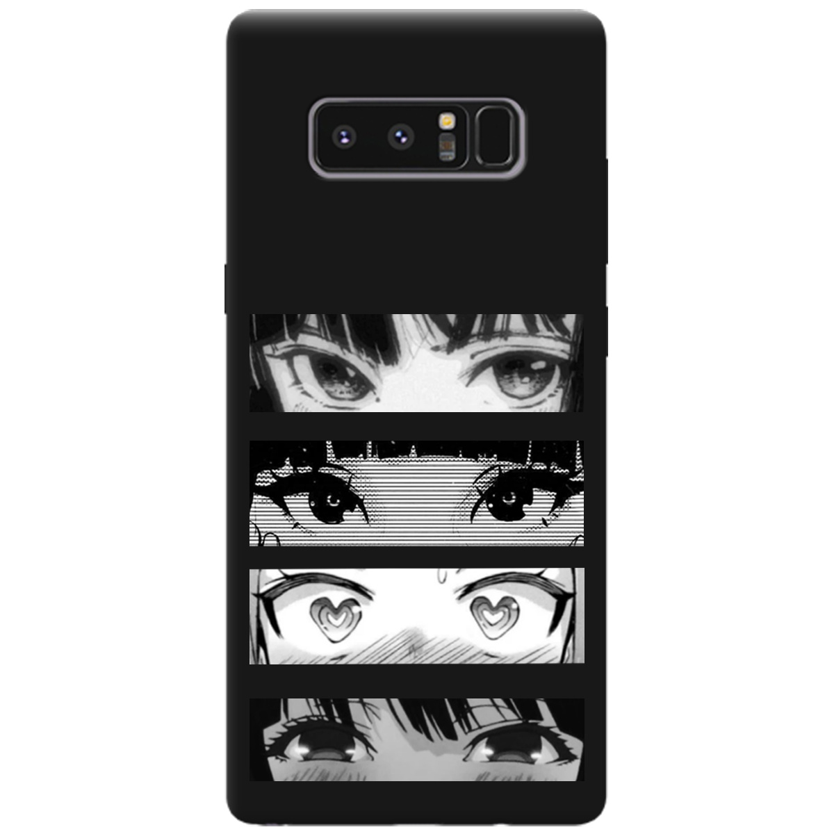 Чохол для Samsung Galaxy Note 8 чорний матовий soft touch Закохані очі - фото 1 - Чохли для телефонів