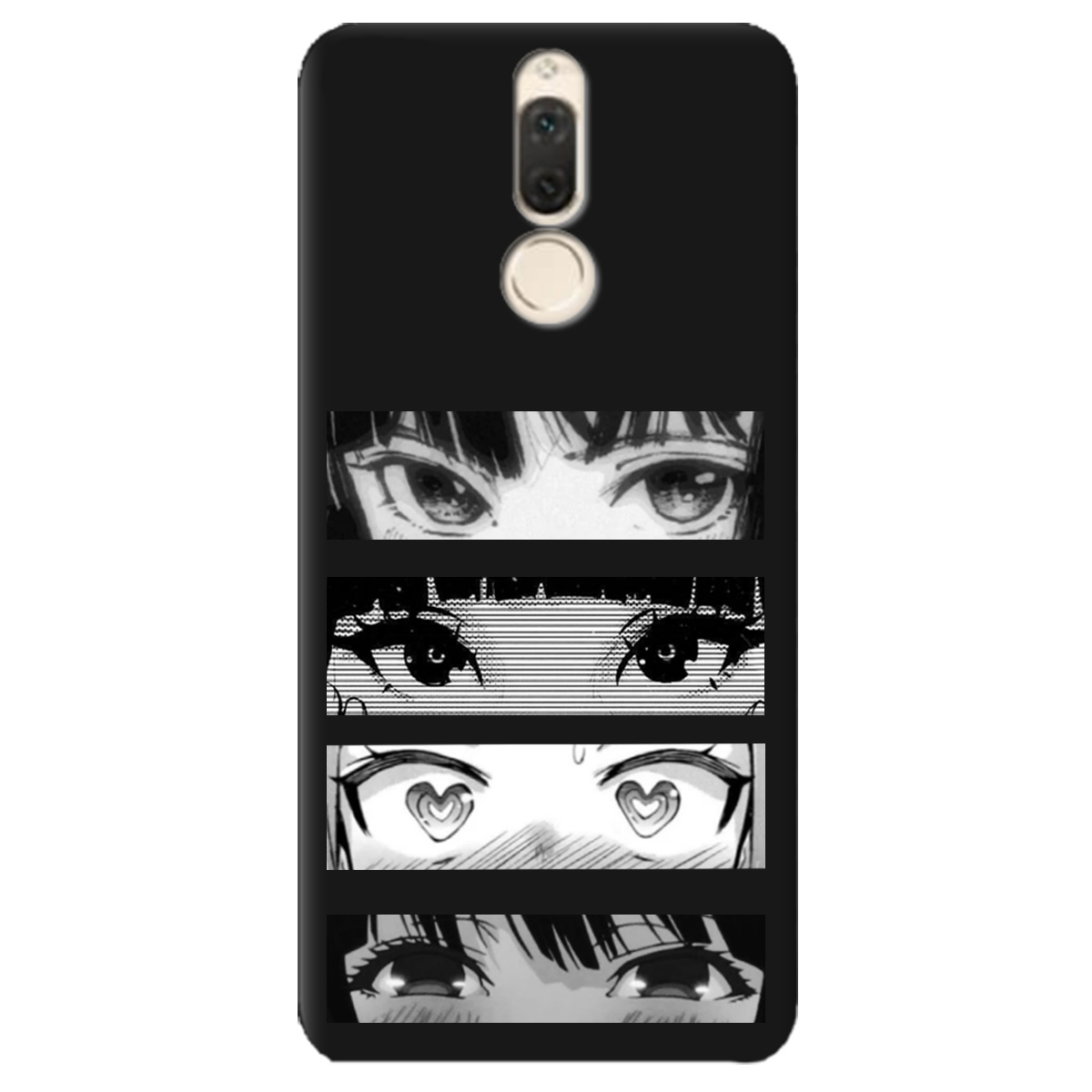 Чохол для Huawei Mate 10 Lite чорний матовий soft touch Закохані очі - фото 1 - Чохли для телефонів