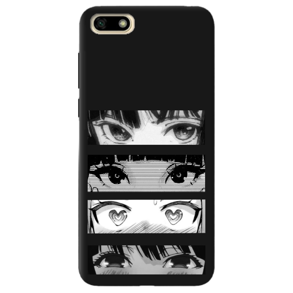 Чехол для Huawei Y5 2018 черный матовый soft touch Закохані очі - фото 1 - Чехлы для телефонов