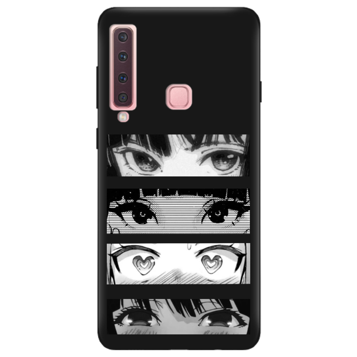 Чохол для Samsung Galaxy A9 2018 чорний матовий soft touch Закохані очі - фото 1 - Чохли для телефонів