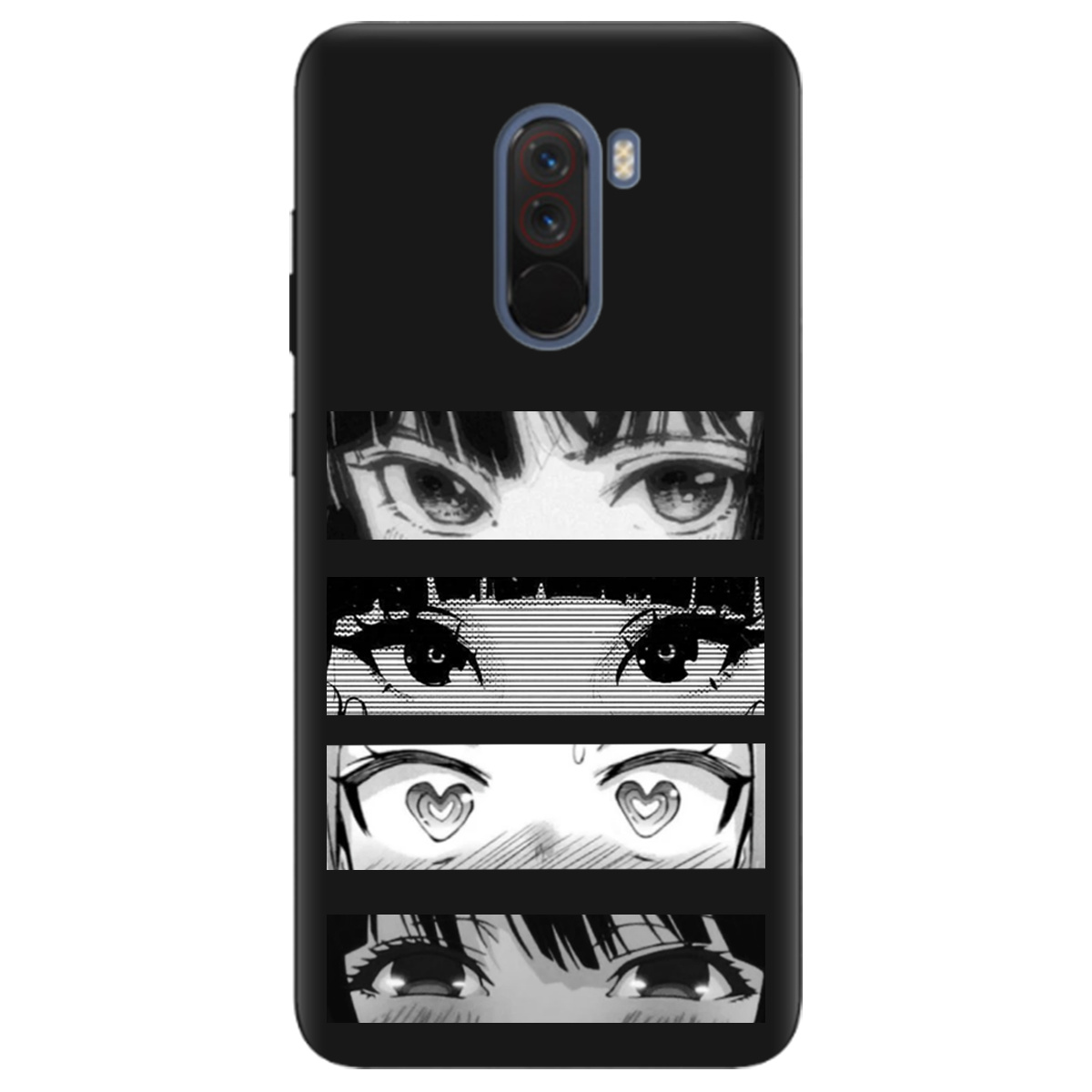 Чехол для Xiaomi Pocophone F1 черный матовый soft touch Закохані очі - фото 1 Чехол для Xiaomi Pocophone F1 черный матовый soft touch Закохані очі - фото 1 - Чехлы для телефонов