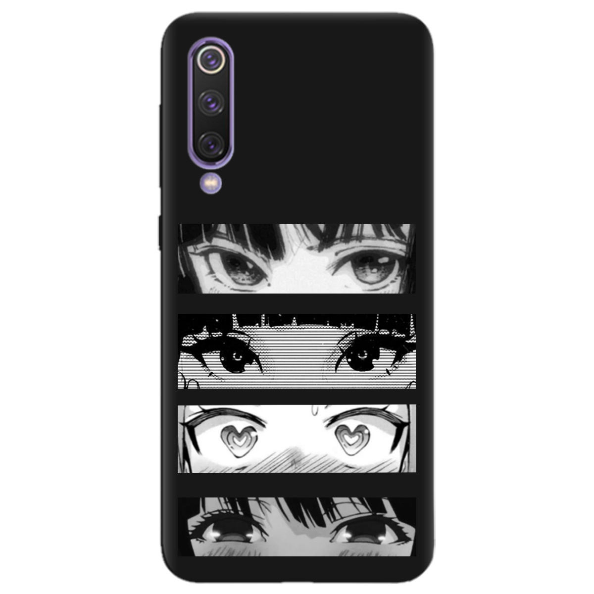 Чехол для Xiaomi Mi 9 SE черный матовый soft touch Закохані очі - фото 1 - Чехлы для телефонов