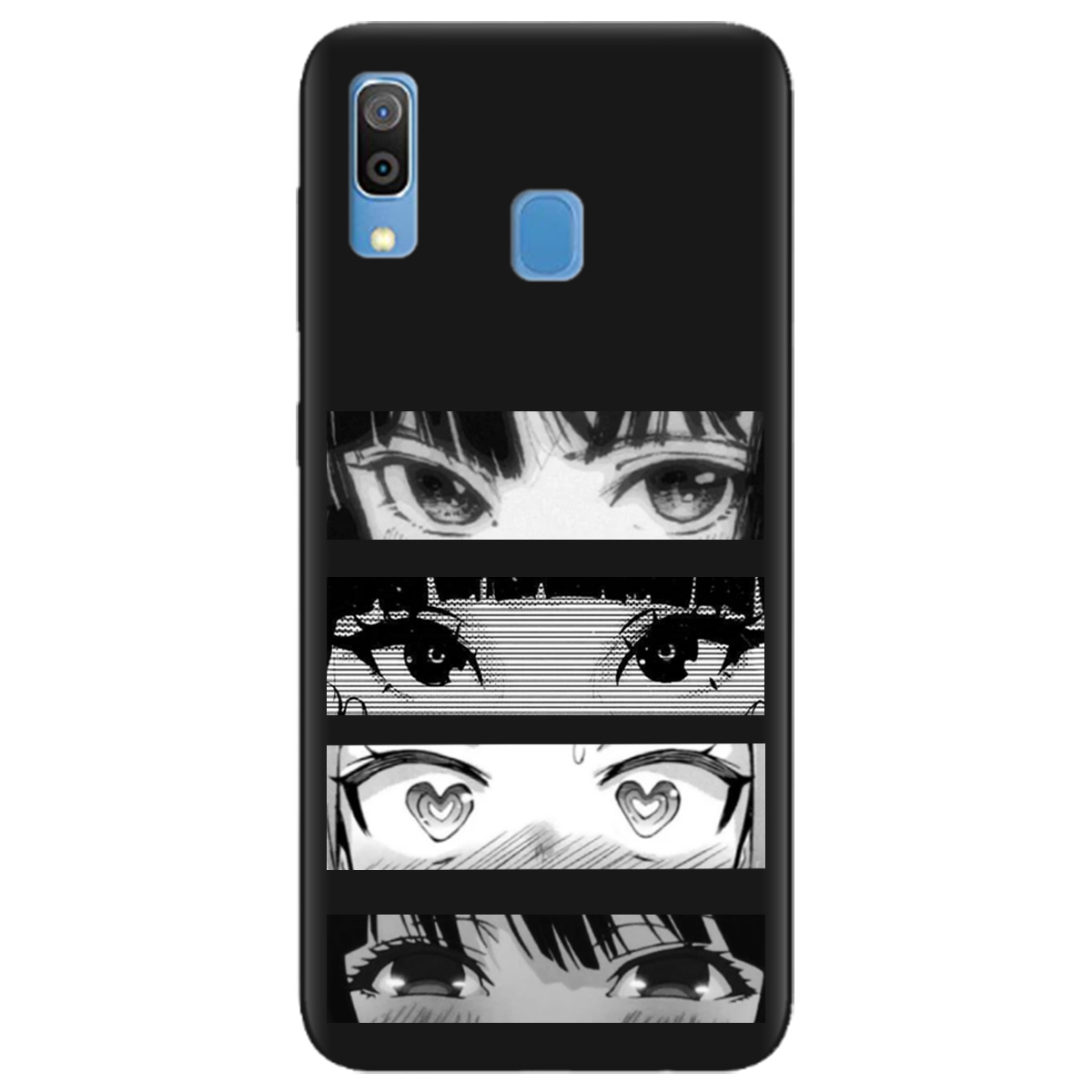 Чехол для Samsung Galaxy A30 черный матовый soft touch Закохані очі - фото 1 - Чехлы для телефонов