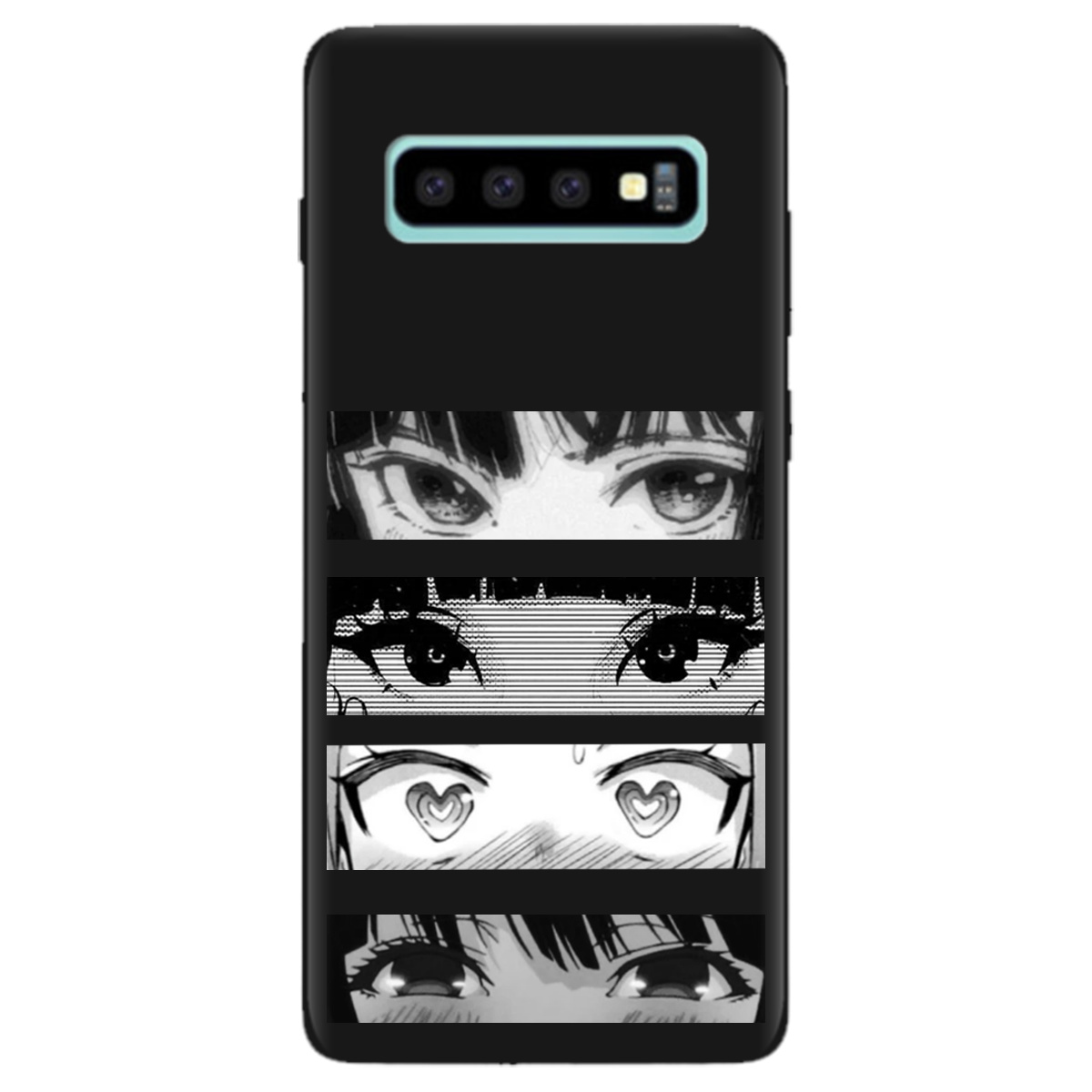 Чехол для Samsung Galaxy S10 Plus черный матовый soft touch Закохані очі - фото 1 - Чехлы для телефонов