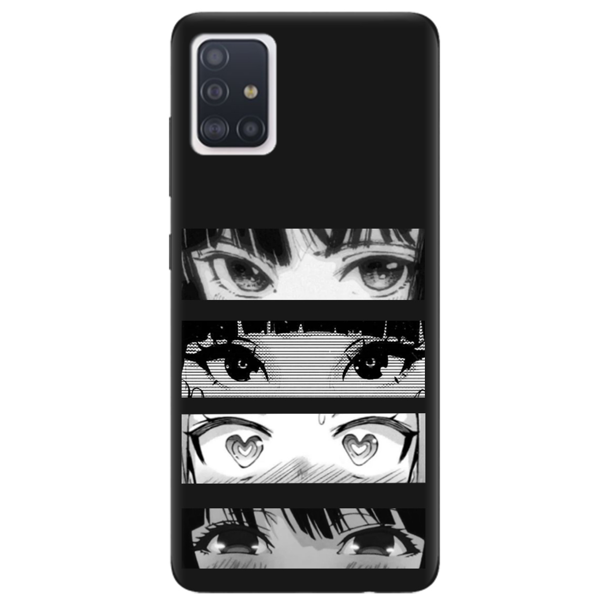 Чохол для Samsung Galaxy A51 чорний матовий soft touch Закохані очі - фото 1 - Чохли для телефонів