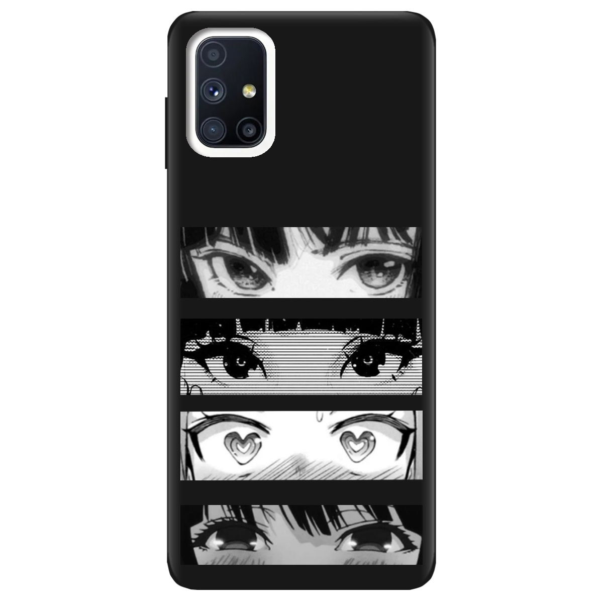 Чехол для Samsung Galaxy M51 черный матовый soft touch Закохані очі - фото 1 - Чехлы для телефонов