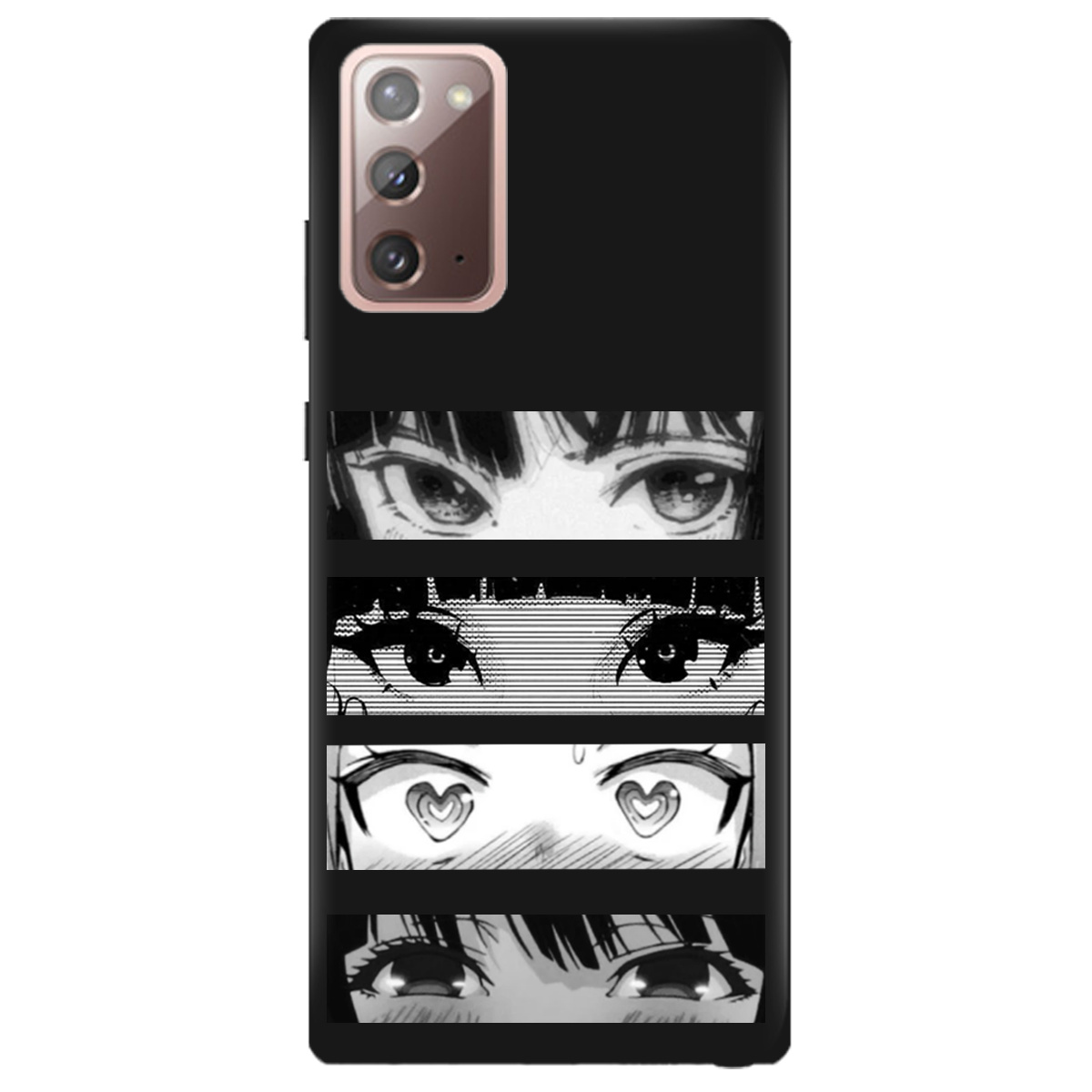 Чехол для Samsung Galaxy Note 20 черный матовый soft touch Закохані очі - фото 1 - Чехлы для телефонов